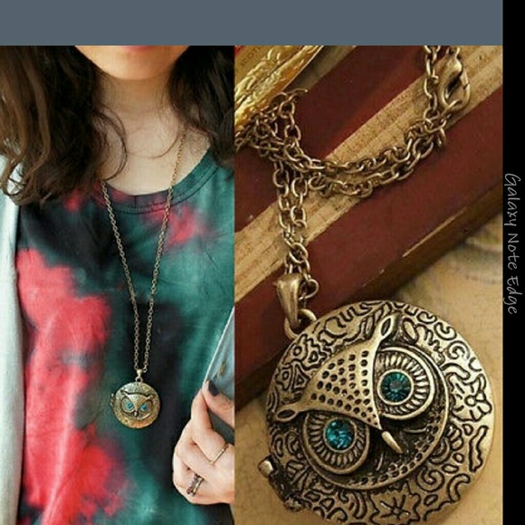 Jewelry - Photo locket owl pendant necklace