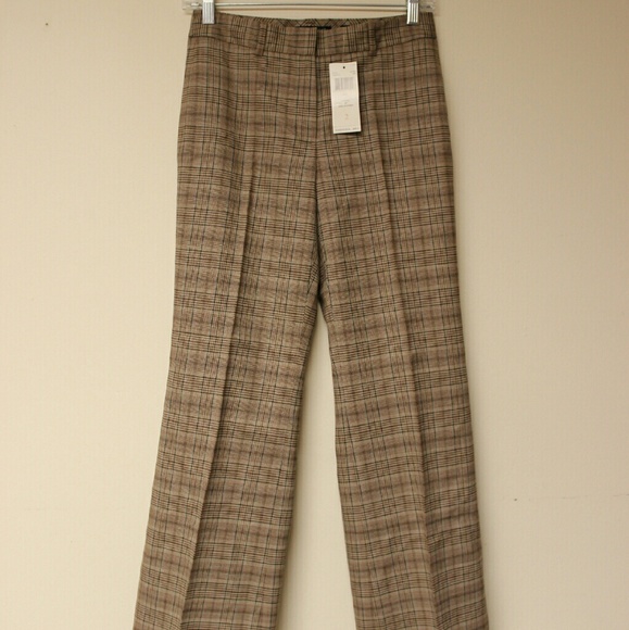 Dana Buchman Brown/Beige Multi Plaid Petite Pants