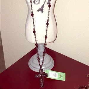 Standard style long cross necklace