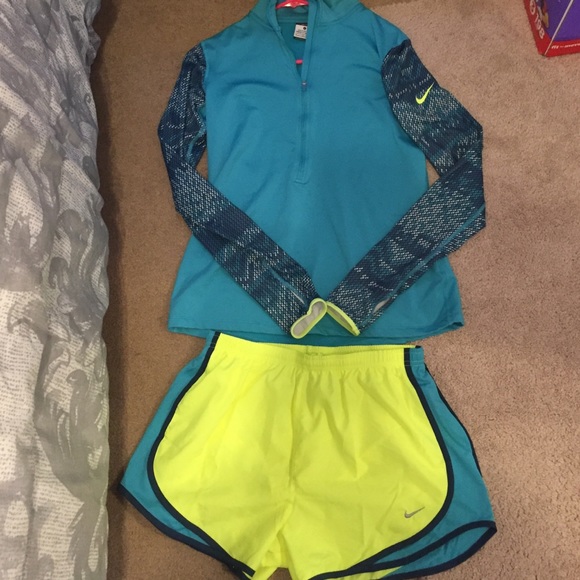 Woman's nike jacket and shorts set.