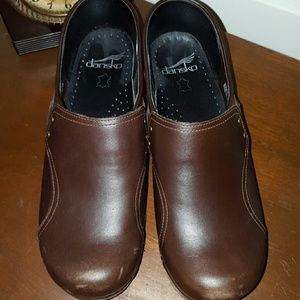 Brown Leather Danskos Shoes