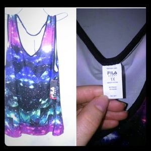 Galaxy print workout tank