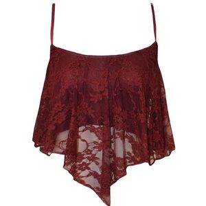 Red Lace Crop Top