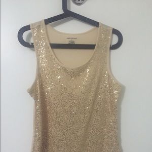 Massini sparkly gold shirt. L.