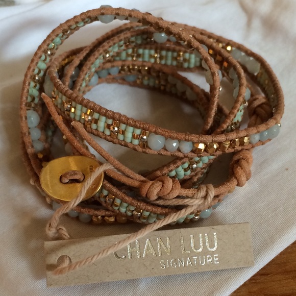 🍃💖Amazonite SS 18k GP Sectioned Wrap Bracelet - Picture 2 of 4