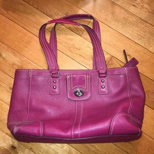 AUTHENTIC Coach Pink/Fuchsia Leather Tote