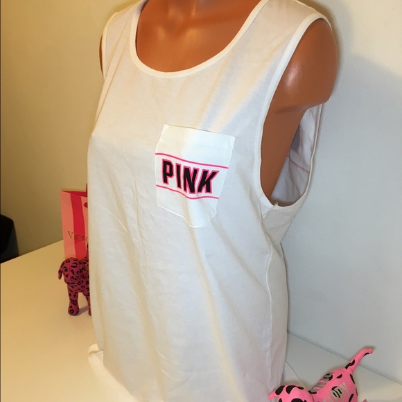 🚫SOLD🚫NEW PINK VS BIG LOGO MUSCLE TANK - Picture 2 of 3