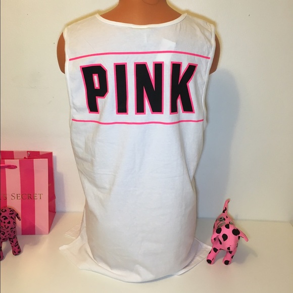 🚫SOLD🚫NEW PINK VS BIG LOGO MUSCLE TANK - Picture 3 of 3