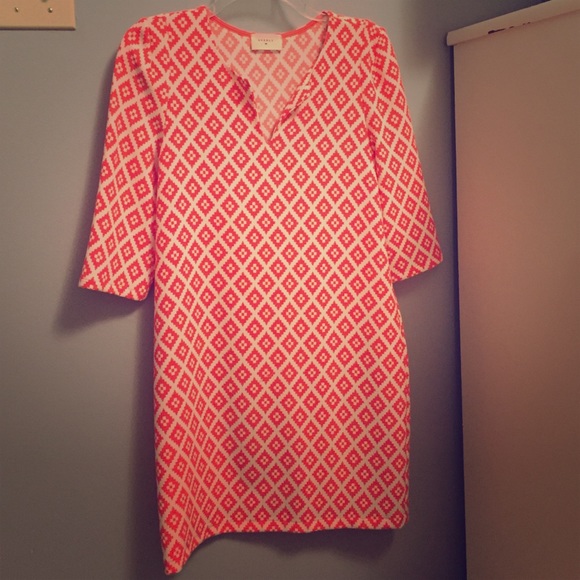 ❌SOLD❌ Printed Orange Shift Dress