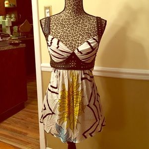 Sky white top with floral design