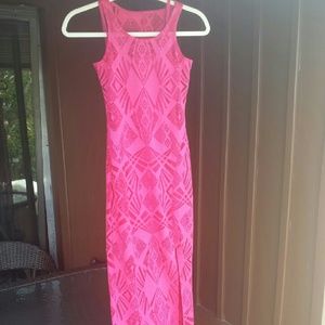 Material Girl Crochet Maxi Dress With Split