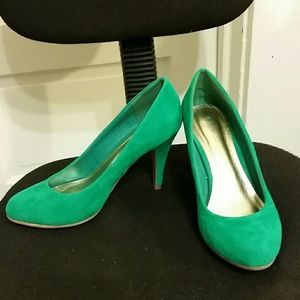 Emerald Green Bamboo Heels