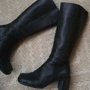 Black leather boots