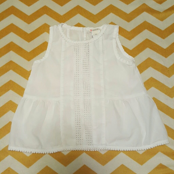 Crewcuts Little Girls White Eyelet Top Size 4