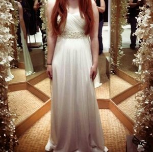 White formal prom wedding dress