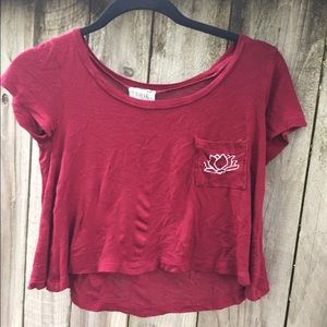 Lily Pad Maroon Crop Top