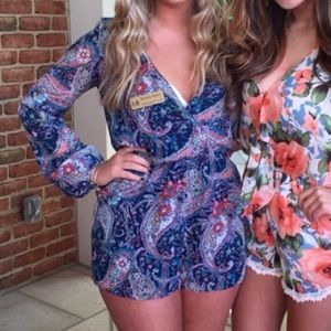 LF blue paisley romper