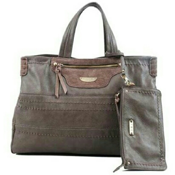 David Jones Bags David Jones Leather Handbag Shoulder Strap Gray