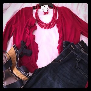 NWT Charming Charlie's Americana Red Jewelry set