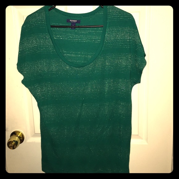 Teal green metallic tee