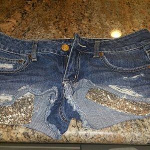 AE Gold Sequin Shorts Rare..