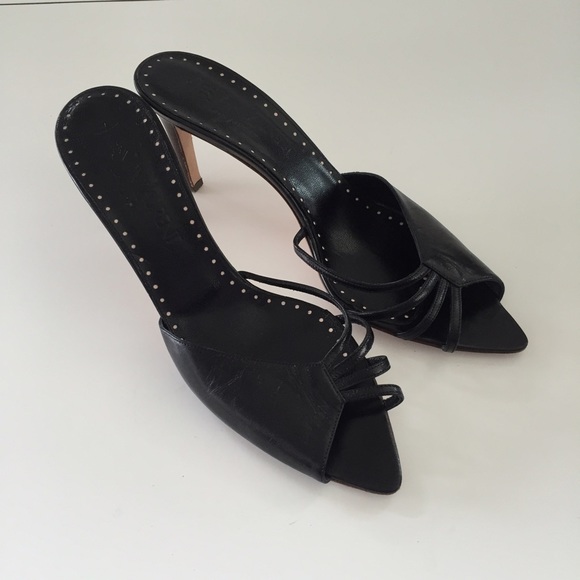 YSL YVES SAINT LAURENT BLACK HIGH HEEL SANDALS