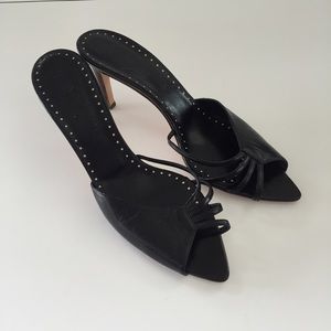 YSL YVES SAINT LAURENT BLACK HIGH HEEL SANDALS