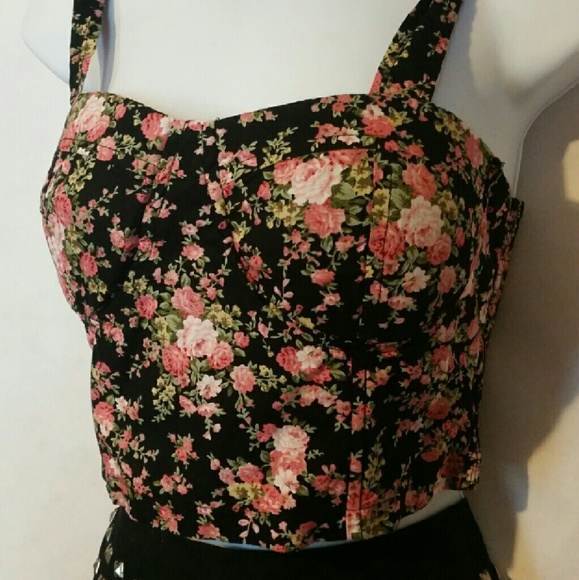 Floral Bralette Style Crop Top - Picture 1 of 3