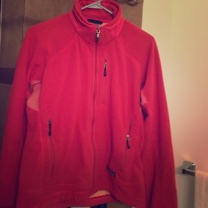 Pink Patagonia zippered fleece.