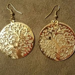 Beautiful Gold Tree of life earrings nwot
