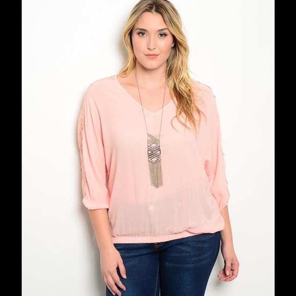 Peach Crochet Accented-LAST ONE - Picture 2 of 4