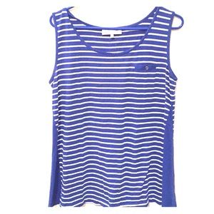 Blue & white striped tank