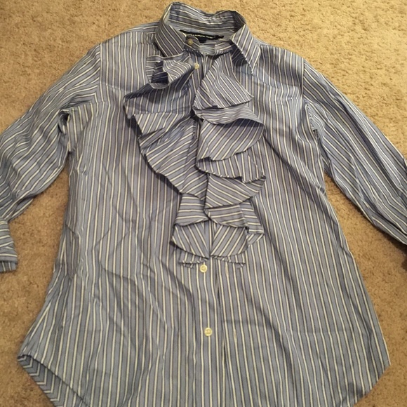 Women's Ralph Lauren Button Up with Ruffles