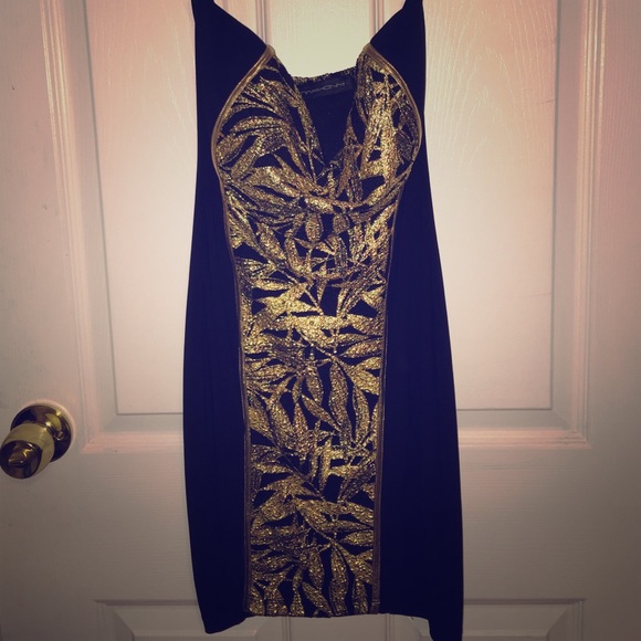 Black and gold mini dress - Picture 1 of 4
