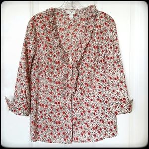Loft 3/4 sleeve floral blouse