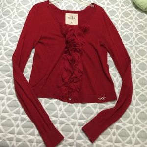 Hollister ruffle cardigan