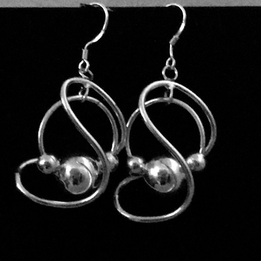 Silver drop earrings