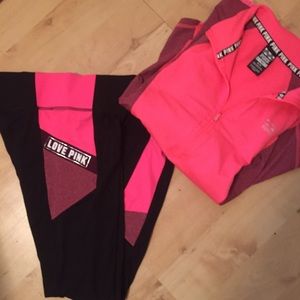 Vs pink legging and pull over set