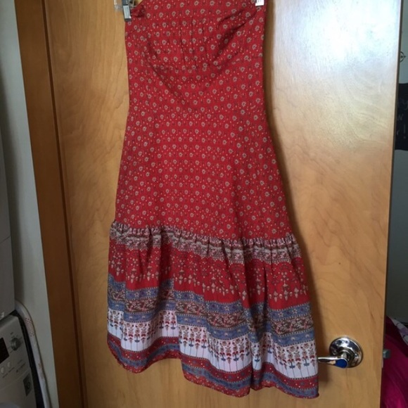 Floral strapless mid calf maxi dress petite