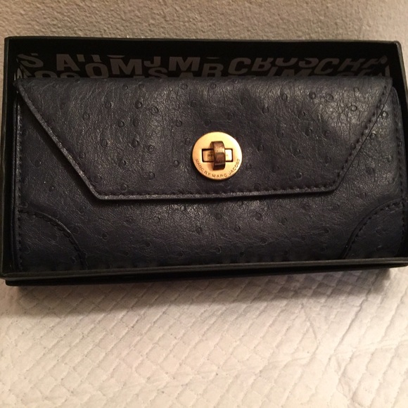 Marc by Marc Jacobs Embossed Ostrich Blue Wallet