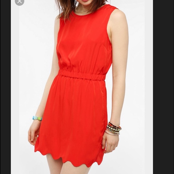 NWOT Urban Outfitters byCORPUS Red Scallop Dress
