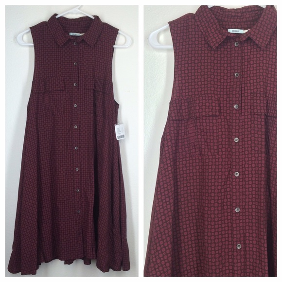 Urban Outfitters Dresses & Skirts - Urban Outfitters maroon button down dress M