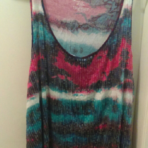 Red white and blue sequin tank top - Picture 1 of 2