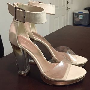Clear strap high heel