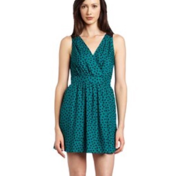 NWT BCBGeneration teal polka dot dress