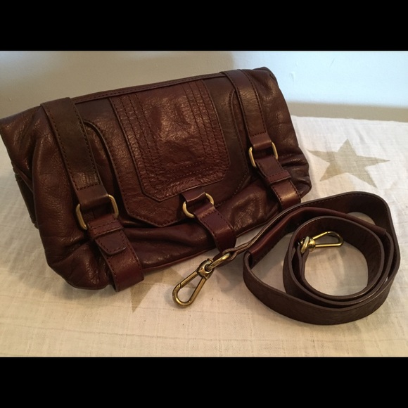 The Sak Leather Crossbody Clutch Bag - brown