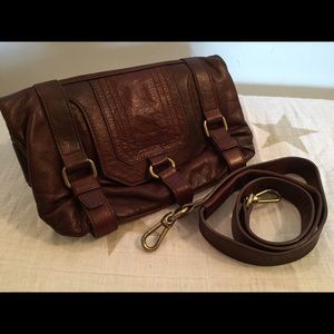The Sak Leather Crossbody Clutch Bag - brown