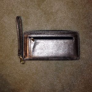 gold dusted fossil wristlet