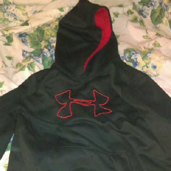 Red and black kids under armor hoodie