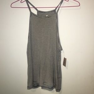 Striped High Neck Tank Top